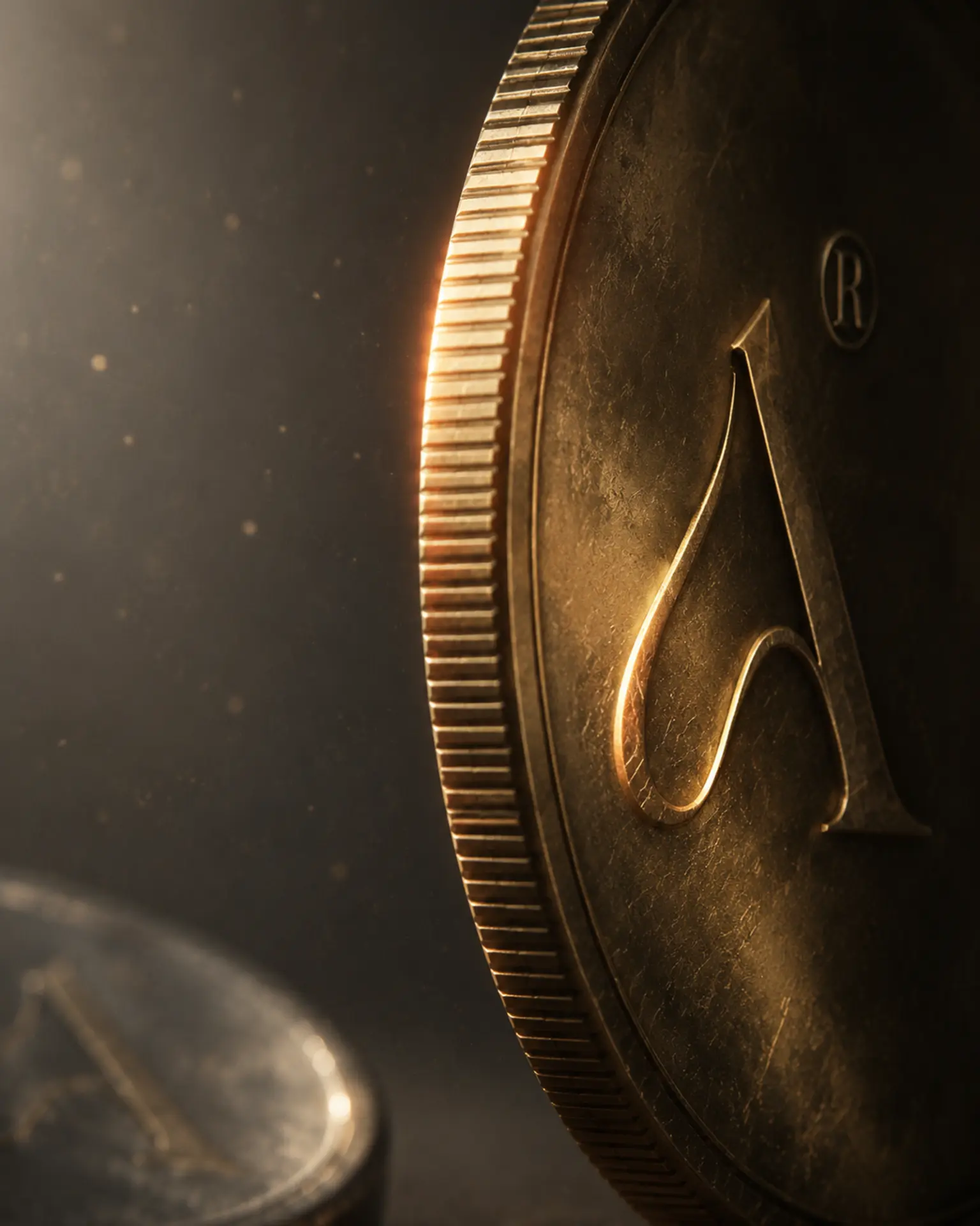 The finely milled edge of an Altair gold coin